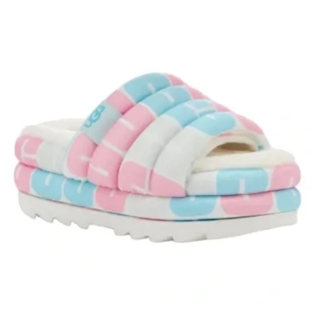 UGG Women's Pride Slide Platform Fur Slippers Size 7 NWOB